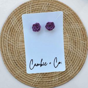 Purple Flower Studs