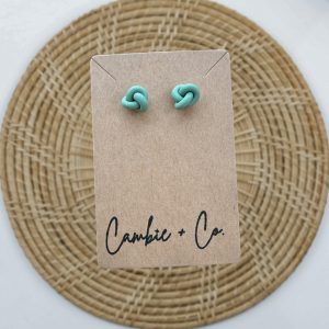 Sage Pearl Knot Studs