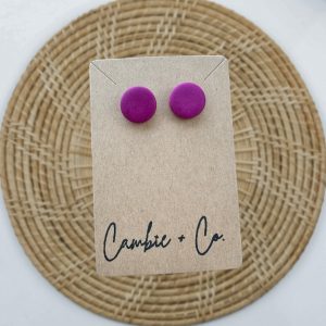 Magenta Circle Studs