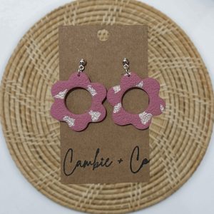 Pink + White Flower Dangles