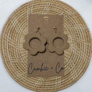 Brown Flower Dangles