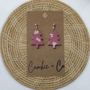 Pink Christmas Tree Dangles