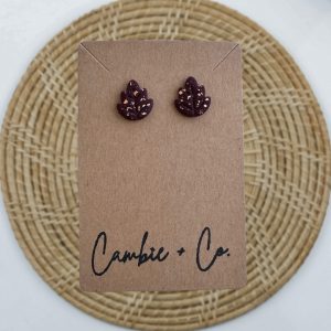 Gold Flake Fall Leaf Studs