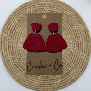 Red Floral Embossed Dangles