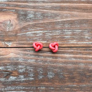 Shimmer Coral Knot Studs