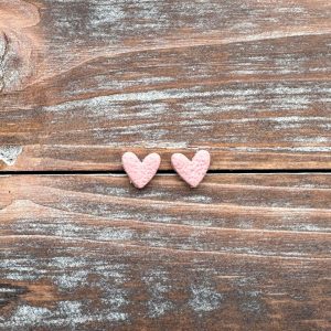 Pink Heart Studs